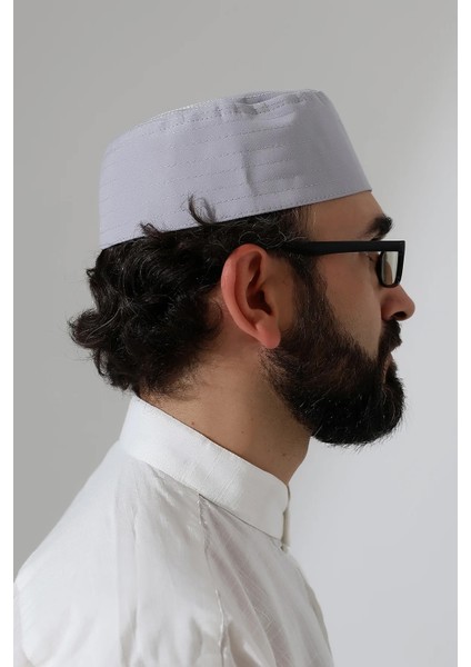 Elif Vav Nakışlı Kalıp Namaz Takkesi - Gri fırsatları