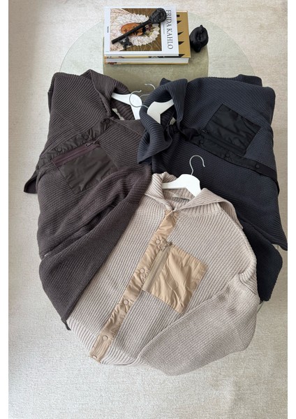 Premium Garnili Fermuarlı Triko Takım- Antrasit indirimleri