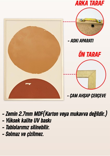 🧱 Modern Minimal Formlar – Tarçın, Kiremit ve Siyah Tonlarda 3’lü Çerçeveli Tablo Seti 🌿 CRV1135 23 x 32
