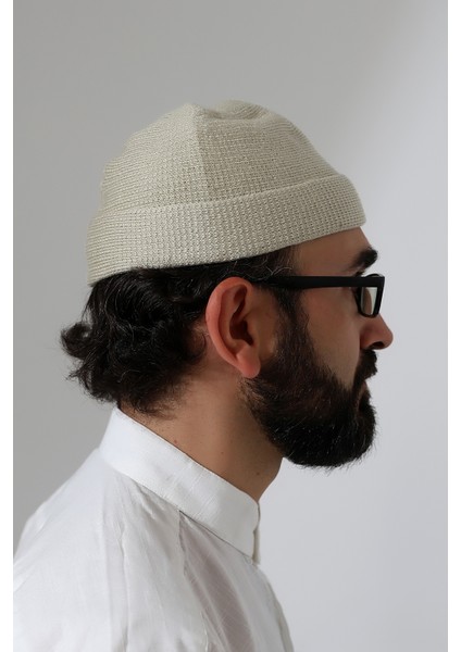 Katlamalı Sade Desen Kışlık Orlon Takke Şapka - Krem fırsatları