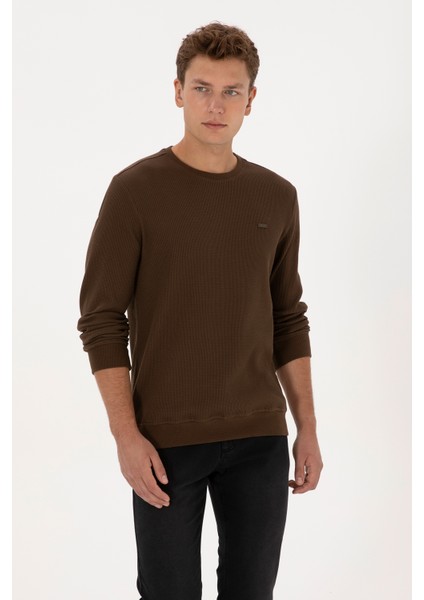 Erkek Kahverengi Sweatshirt 50316390-VR029 modelleri