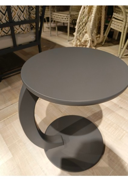 Tekerlekli Yan C Sehpa Antrasit Sehpa