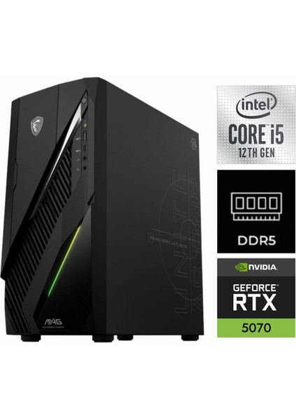 Msı Mag Infinite E1 12TA-081XTR-227 I5-12400F 16GB 2tb Rtx 5070 12GB W11PRO Masaüstü Oyun Bilgisayarı