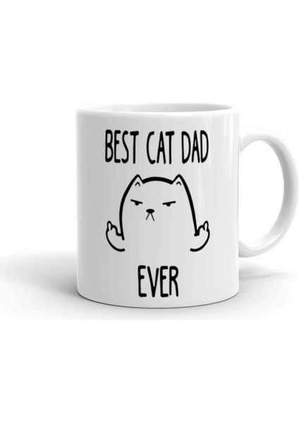Best Cat Dad Ever Porselen Seramik Kupa Bardak