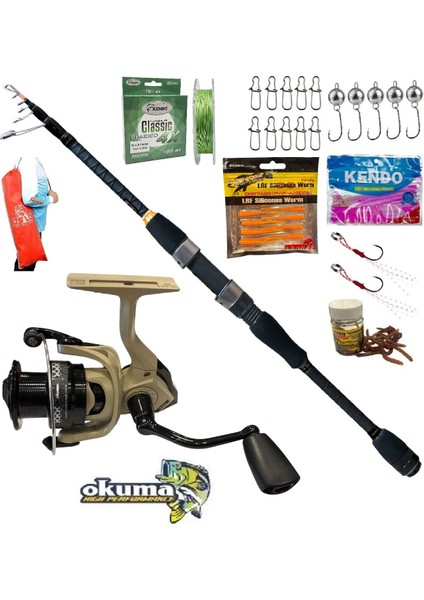 Okuma Outrax 1000 2.28MT 3-16GR Ryuji Rock Fish Tele Lrf Olta Takımı Seti