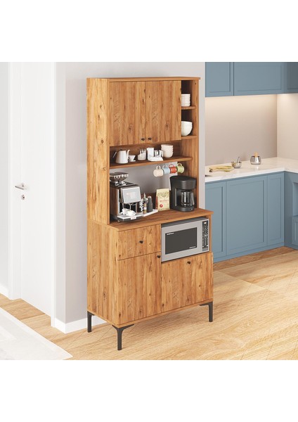 Kahvenza Kahve Köşesi Dolabı – Atlantik Renk, Raflı, Modern Tasarım, Kahve Makinesi Standlı indirimleri