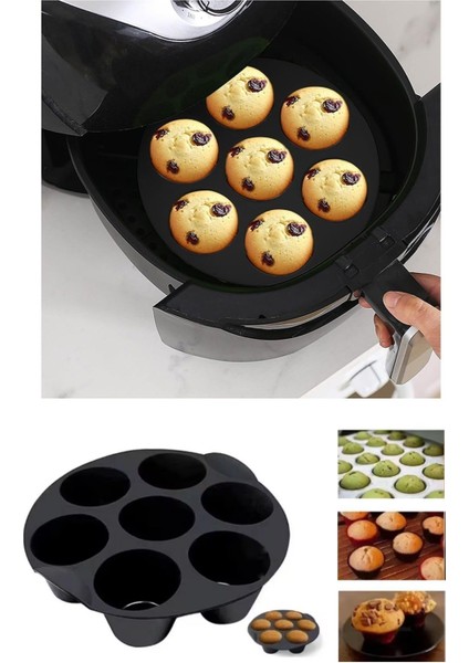 Airfryer Silikon Mini Muffin Yapışmaz Cupcake, Brownies, Pasta Kek Kalıbı modelleri