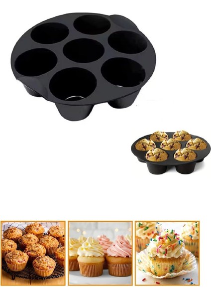 Airfryer Silikon Mini Muffin Yapışmaz Cupcake, Brownies, Pasta Kek Kalıbı fırsatları