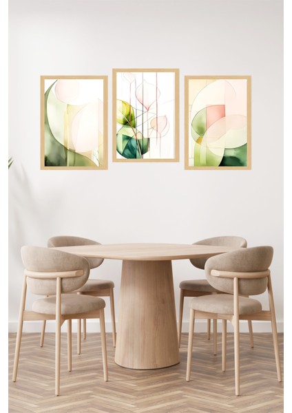 🌿 Modern Geometrik Bitkisel Desenli 3'lü Tablo Seti – Çerçeve Görünümlü 🌿🌟 CRVS1123 13 x 17 fiyatları