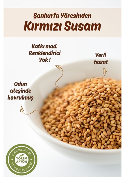 Yörem Afyon Meşhur Şanlıurfa Yöresinden Yerli Mahsul Doğal Kırmızı Susam (Sesamum Indicum) | 90GR. fiyatları