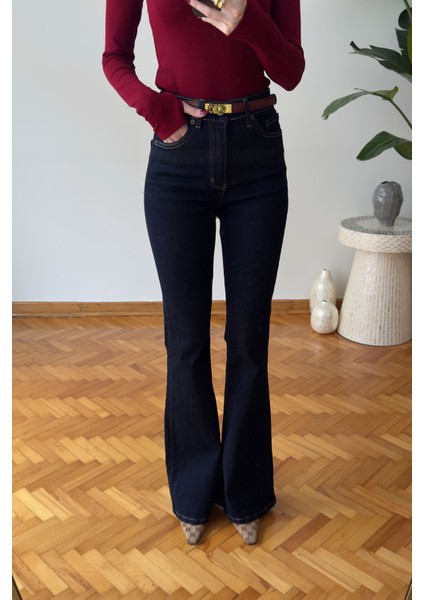 Marka Model Ispanyol Jean- Koyu Lacivert indirimleri