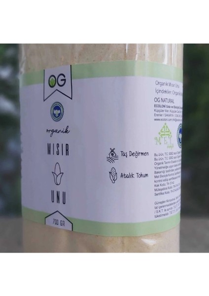 Organik Mısır Unu 700 gr fiyatları