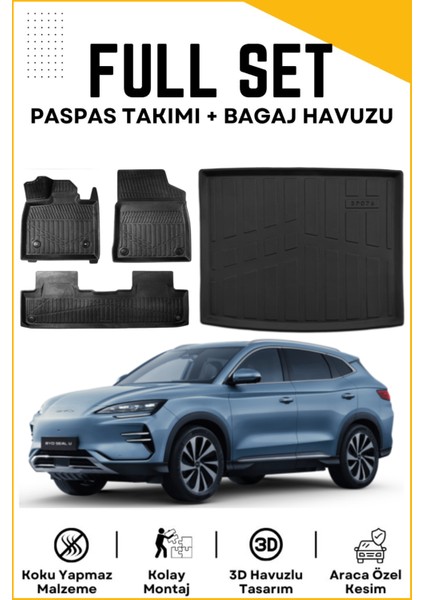 Byd Seal U Dm-I 2025 Model Alt Birebir Uyumlu Bagaj Havuzu+Paspas Seti