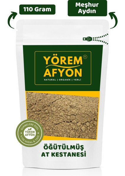 Yörem Afyon Meşhur Aydın Yöresinden Katkısız Öğütülmüş Saf At Kestanesi Tozu (Aesculus Hippocastanum) | 110GR.