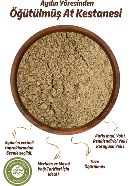 Yörem Afyon Meşhur Aydın Yöresinden Katkısız Öğütülmüş Saf At Kestanesi Tozu (Aesculus Hippocastanum) | 110GR. fiyatları