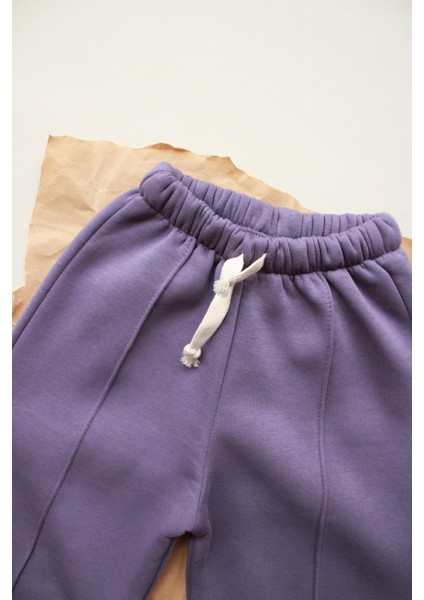 Mor Polarlı Eşofman Altı