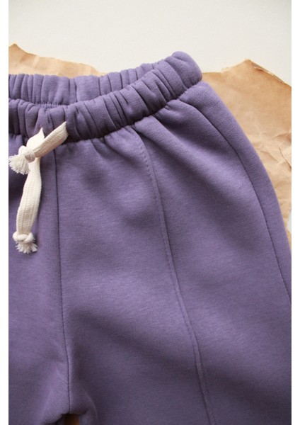 Mor Polarlı Eşofman Altı