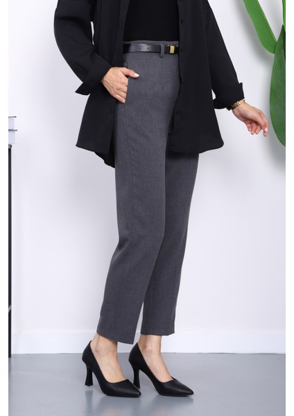 Füme Kemerli Önü Pensli Havuç Kumaş Pantolon fiyatları