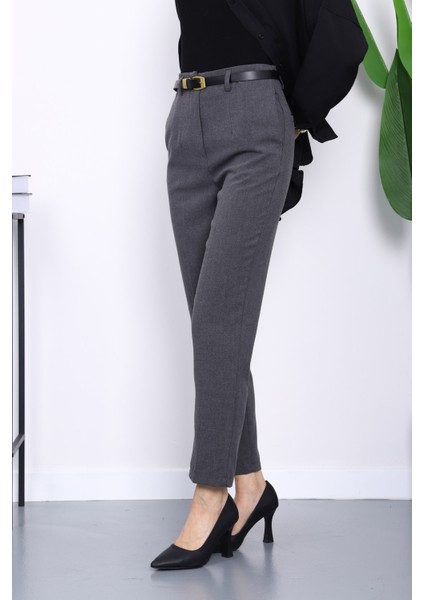 Füme Kemerli Önü Pensli Havuç Kumaş Pantolon fırsatları