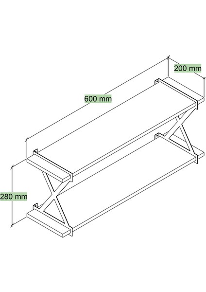 Athena 2 Li 60CM Beyaz Raf Metal Tutucu Siyah Dekoratif Raf, Kitaplık, Kahve Köşesi Rafı fırsatları