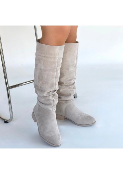 Pem Winda Bej Süet Körüklü Çizme fırsatları