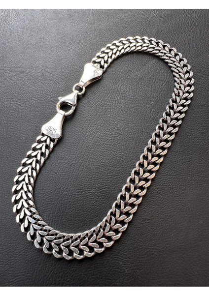 7 mm 22 cm Hasır Model Erkek Gümüş Bileklik modelleri