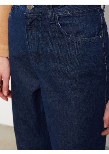 Yeni Sezon Kadın Yüksek Bel Mom Fit Düz Jean Pantolon modelleri