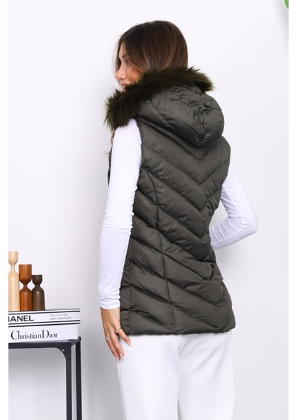 Haki Kapüşonlu Cepli Şişme Yelek fırsatları