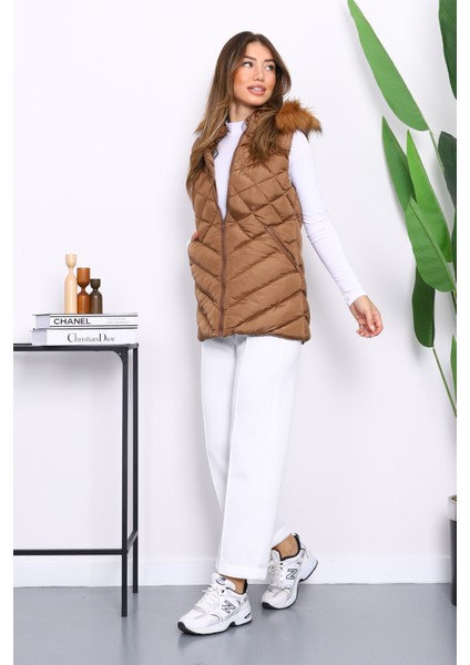 Taba Kapüşonlu Cepli Şişme Yelek fiyatları