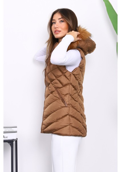 Taba Kapüşonlu Cepli Şişme Yelek modelleri