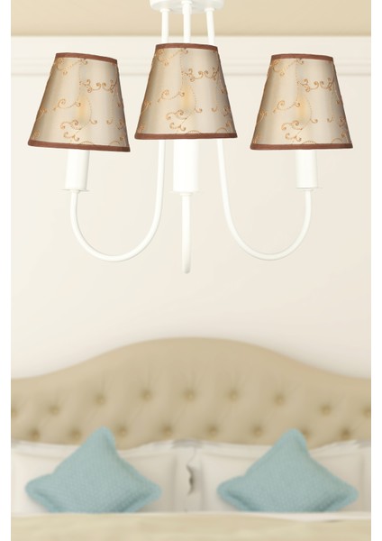 Elina 3.lü Avize Beyaz No:03