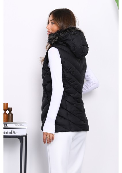 Siyah Kapüşonlu Cepli Şişme Yelek fırsatları