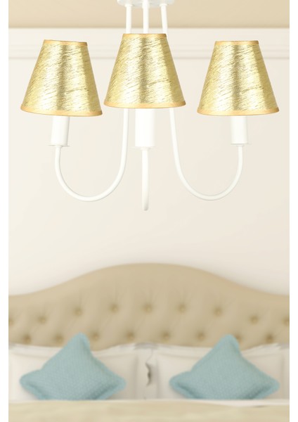 Elina 3.lü Avize Beyaz No:04