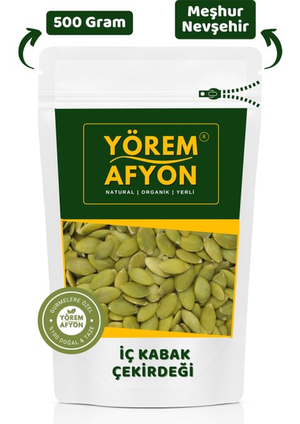 Yörem Afyon Meşhur Nevşehir Yüksek Proteinli Yerli Vegan Tuzsuz Çiğ Kabak Çekirdeği Içi (Cucurbita Pepo) | 500GR