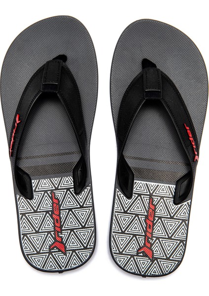 Impulse Graphics Erkek Parmak Arası Terlik Gri-Siyah 39/46