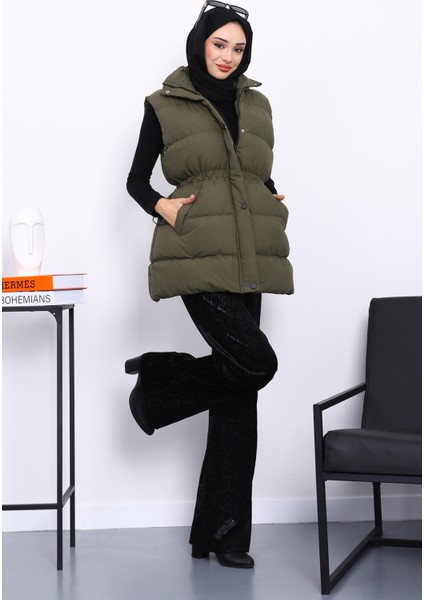 Haki Bel Lastikli Cepli Şişme Yelek fiyatları