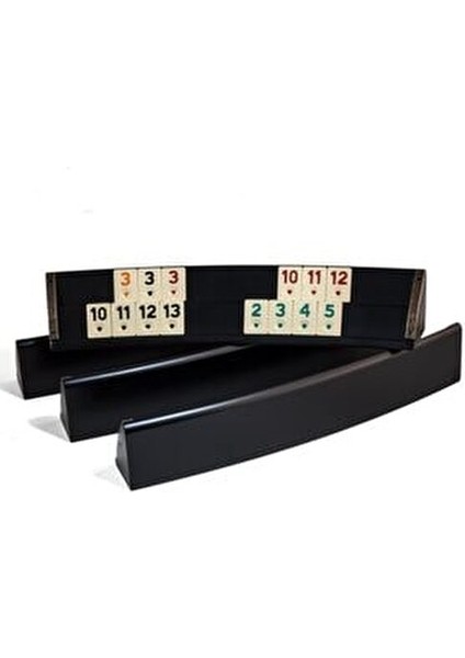 El Yapımı Oval Siyah Masif Ahşap Okey Takımı Modern Tema 106 Parça