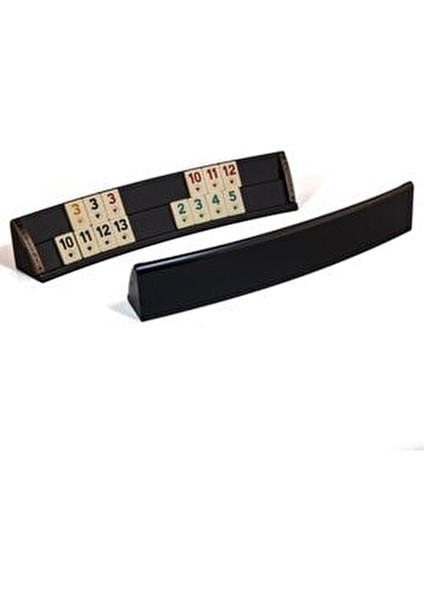 El Yapımı Oval Siyah Masif Ahşap Okey Takımı Modern Tema 106 Parça