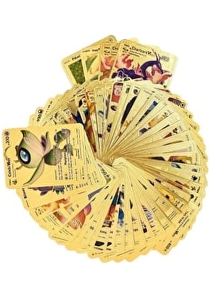 Pokemon Gold V-Star V-Max 25 Adet Oyun Kart Seti Özel Kartlarla