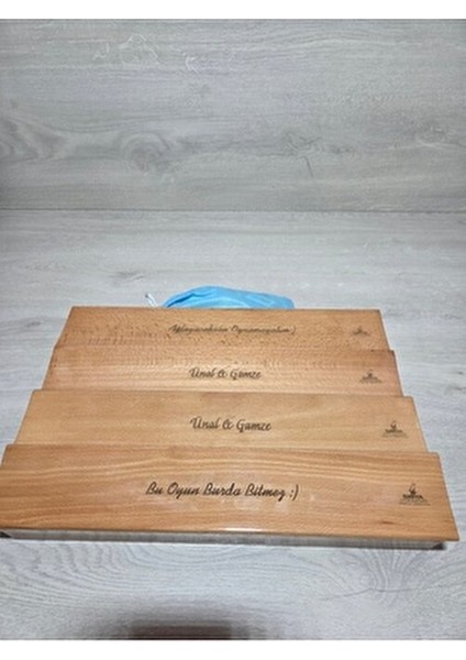 Masif Ağaç Okey Takımı Modern Tema Ahşap 4 Kişilik Set