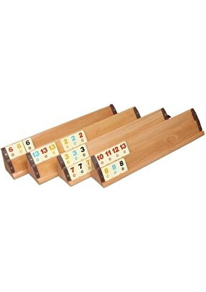 Masif Ağaç Okey Takımı Modern Tema Ahşap 4 Kişilik Set