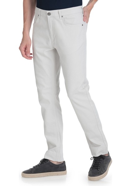 Gri Rahat Kesim 5 Cep Kanvas Pantolon