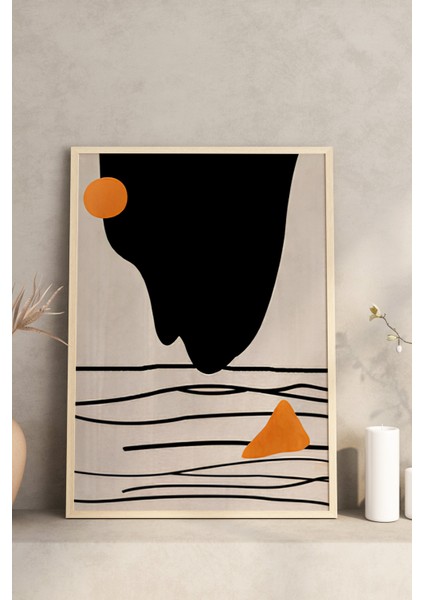 🖼️ Soyut Geometrik Desenli 3’lü Çerçeveli Tablo Seti – Hardal, Siyah ve Krem Tonlarında 🌿 CRV1146 23 x 32 modelleri