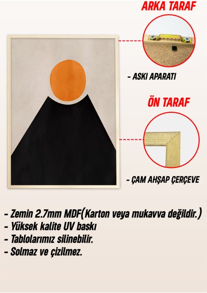 🖼️ Soyut Geometrik Desenli 3’lü Çerçeveli Tablo Seti – Hardal, Siyah ve Krem Tonlarında 🌿 CRV1146 23 x 32