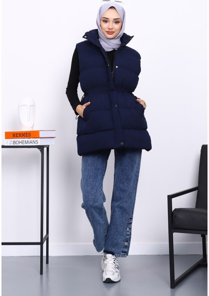 Lacivert Bel Lastikli Cepli Şişme Yelek fiyatları
