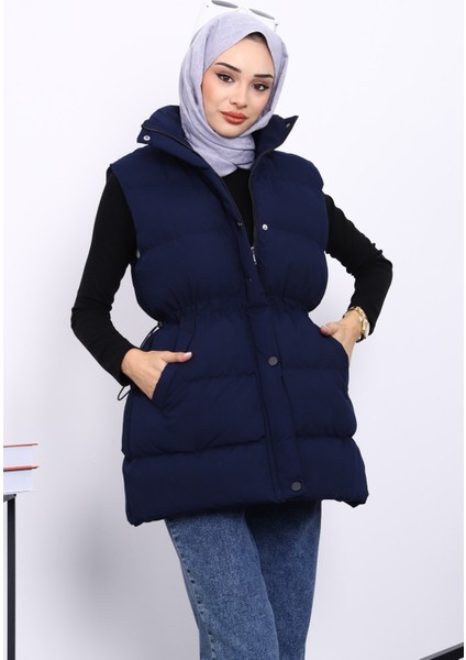 Lacivert Bel Lastikli Cepli Şişme Yelek modelleri