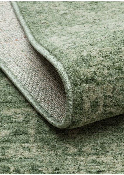 Shiraz SHR 02 Yeşil - Vintage Eskitme Desenli Yumuşak Dokulu Modern Makine Halısı indirimleri