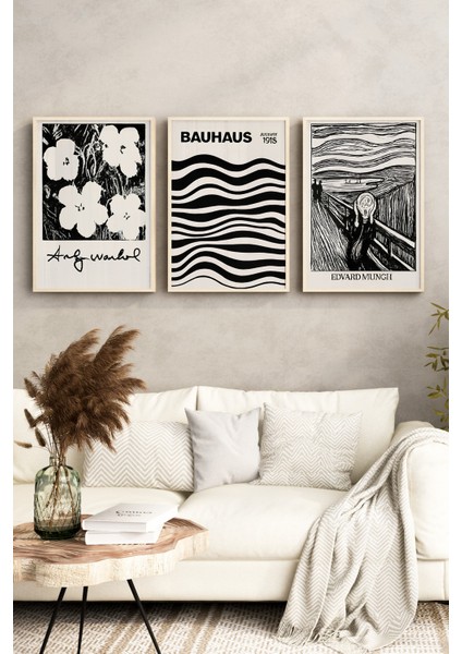 🎨 Sanatçı Posterleri – Andy Warhol, Bauhaus, Edvard Munch Temalı Dekoratif Tablo Seti🌿 CRV1152 23 x 32 fırsatları