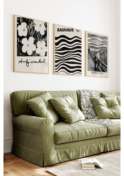 🎨 Sanatçı Posterleri – Andy Warhol, Bauhaus, Edvard Munch Temalı Dekoratif Tablo Seti🌿 CRV1152 23 x 32 indirimleri