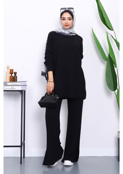 Siyah Fitilli Yumoş Tunik Pantolonlu Triko Takım fiyatları